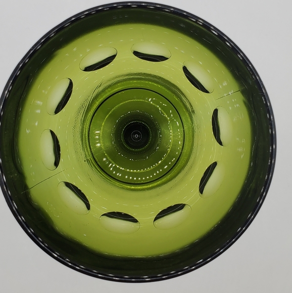 Goblet green vintage cup glass Bartlett Collins thumbprint - Picture 4 of 4